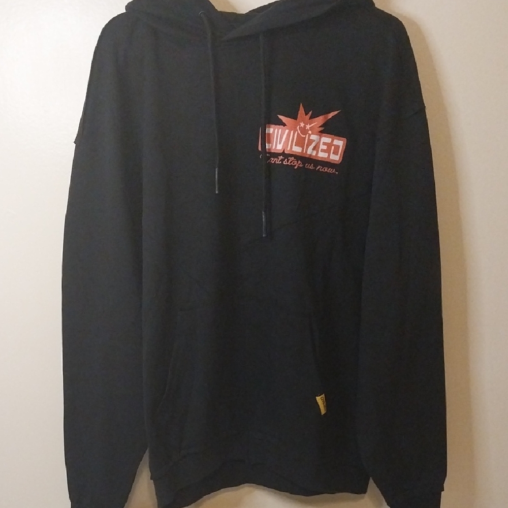 Civilized Black Hoodie with Red Logo - Men's Pullover